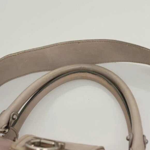 Salvatore Ferragamo Gancini Hand Bag Leather 2way Purple Silver Auth - Picture 7 of 16